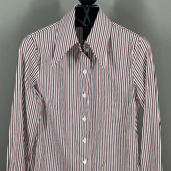 Michael Kors Collection Shirt Womens 2 black red button up designer classic - Picture 2 of 10